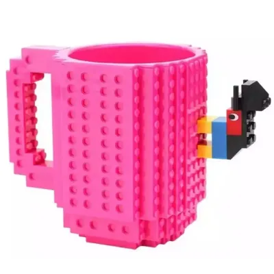Кружка-конструктор No Brand Build-On Brick Mug 350 мл Розовый (2104619266)