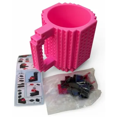 Кружка-конструктор No Brand Build-On Brick Mug 350 мл Розовый (2104619266)