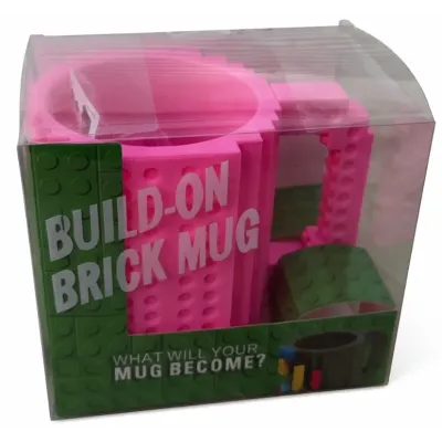 Кружка-конструктор No Brand Build-On Brick Mug 350 мл Розовый (2104619266)