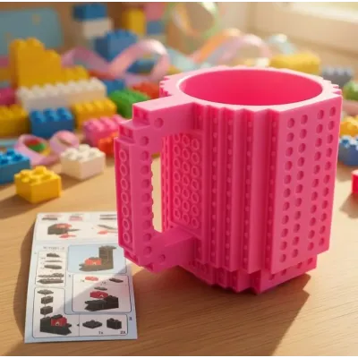 Кружка-конструктор No Brand Build-On Brick Mug 350 мл Розовый (2104619266)