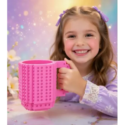 Кружка-конструктор No Brand Build-On Brick Mug 350 мл Розовый (2104619266)