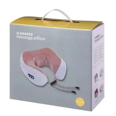 Подушка масажна для шиї No Brand U-Shaped Massage Pillow 24х26х12 см Сірий (1644421265)