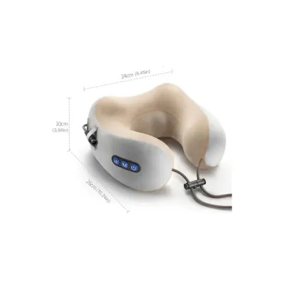 Подушка масажна для шиї No Brand U-Shaped Massage Pillow 24х26х12 см Сірий (1644421265)