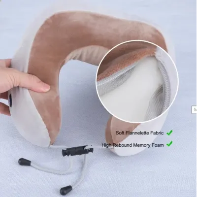 Подушка масажна для шиї No Brand U-Shaped Massage Pillow 24х26х12 см Сірий (1644421265)