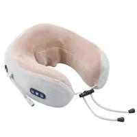 Подушка масажна для шиї No Brand U-Shaped Massage Pillow 24х26х12 см Сірий (1644421265)