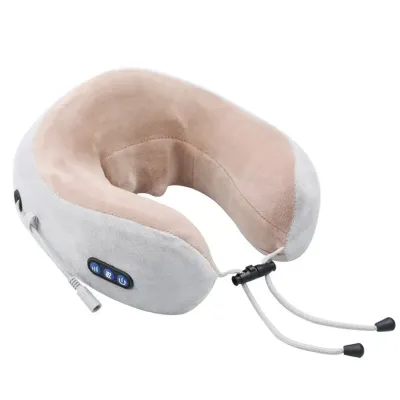Подушка масажна для шиї No Brand U-Shaped Massage Pillow 24х26х12 см Сірий (1644421265)