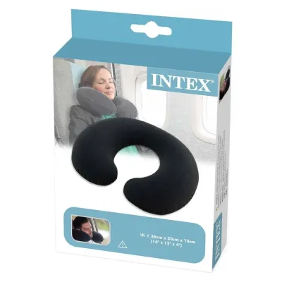 Подушка надувна Intex Pillow Підкова 36х30х10 см Чорний (2597646734) Подушка надувна Intex Pillow Підкова 36х30х10 см Чорний (2597646734)