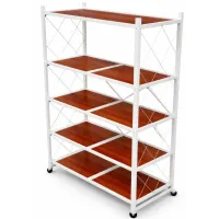 Складаний стелаж на колесах No Brand 150x70x38 см Коричневий (2104619366) Складаний стелаж на колесах No Brand 150x70x38 см Коричневий (2104619366)