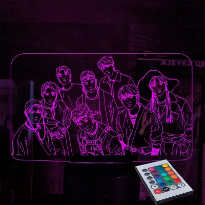Світильник-нічник Bioworld Stray Kids USB Різнокольоровий (28197)