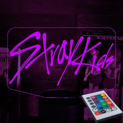 Світильник-нічник Bioworld Лого Stray Kids USB Різнокольоровий (28196)