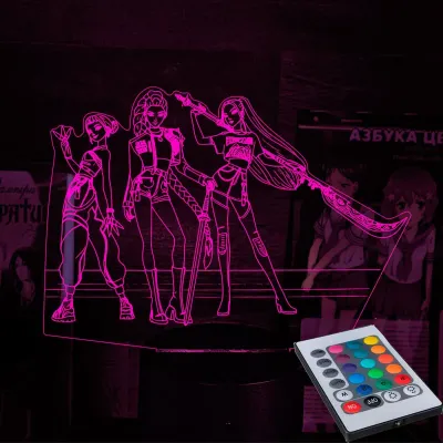 Світильник-нічник Bioworld KPop Demon Hunters USB Різнокольоровий (28128)