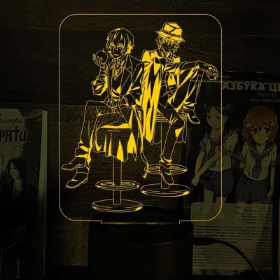 Світильник-нічник Bioworld Bungou Stray Dogs Дазай та Чуя USB Різнокольоровий (27993)
