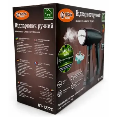 Ручний відпарювач для одягу Bitek BT-1277G 1600 Вт Зелений (M1007)