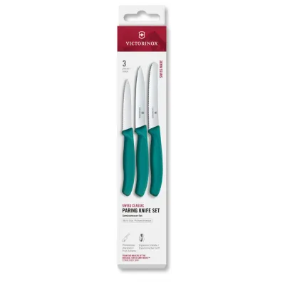 Кухонний набір ножів Victorinox Swiss Classic Paring Set 3 шт Зелений (6.7114.34C1)