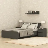 Кровать двуспальная Mebel Star Нео 140х200 см Антрацит (MBS-1127) Кровать двуспальная Mebel Star Нео 140х200 см Антрацит (MBS-1127)