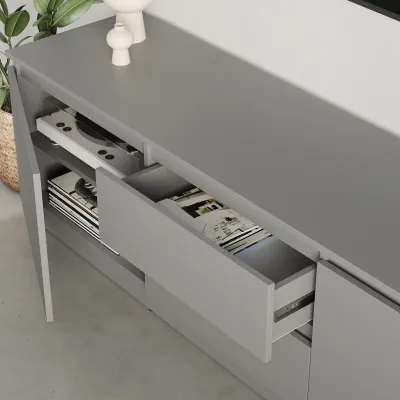 Тумба під телевізор Mebel Star Нео 150х43х53 см Сіра мишка (MBS-1256) Тумба під телевізор Mebel Star Нео 150х43х53 см Сіра мишка (MBS-1256)