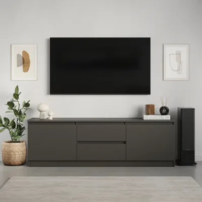 Тумба под телевизор Mebel Star Нео 150х43х53 см Антрацит (MBS-1258)