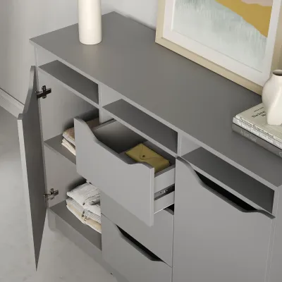 Комод Mebel Star 1200 Лілу 121х40х89 см Аляска сірий (MBS-1330)
