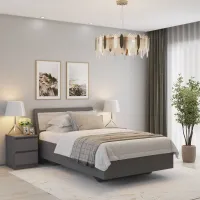 Ліжко півтораспальне Mebel Star Бьянка Ламели 120х200 см Антрацит/Аляска сірий (MBS-1431)