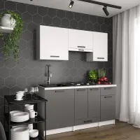 Кухня модульна Mebel Star Nika 1.6 м Аляска білий/Антрацит (MBS-1452) Кухня модульна Mebel Star Nika 1.6 м Аляска білий/Антрацит (MBS-1452)