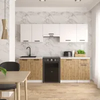 Кухня модульна Mebel Star Nika 2.4 м Аляска білий/Дуб тахо (MBS-1462)