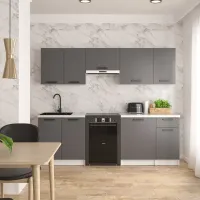 Кухня модульна Mebel Star Nika 2.4 м Антрацит (MBS-1467) Кухня модульна Mebel Star Nika 2.4 м Антрацит (MBS-1467)