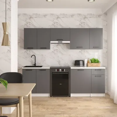 Кухня модульна Mebel Star Nika 2.4 м Антрацит (MBS-1467)