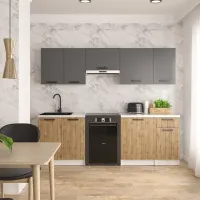 Кухня модульна Mebel Star Nika 2.4 м Антрацит/Дуб тахо (MBS-1468) Кухня модульна Mebel Star Nika 2.4 м Антрацит/Дуб тахо (MBS-1468)
