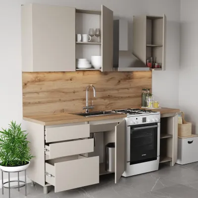 Кухня модульная Mebel Star Эко 1.6 м Кашемир (MBS-1807) Кухня модульная Mebel Star Эко 1.6 м Кашемир (MBS-1807)