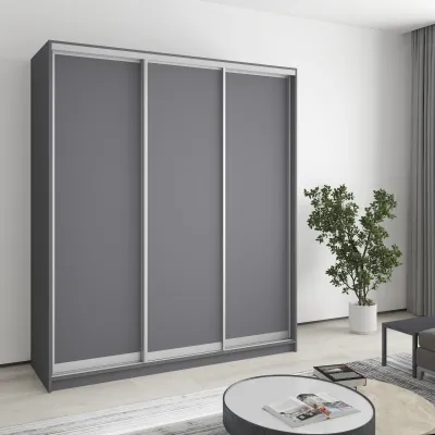 Шафа-купе тридверна Mebel Star Стандарт AL 180х45х240 см Антрацит (MBS-1481)