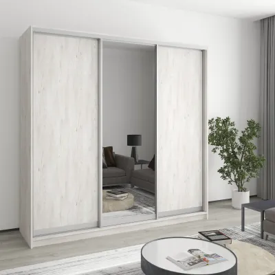 Шафа-купе тридверна Mebel Star Стандарт AL 210х45х240 см Аляска сірий (MBS-1564)