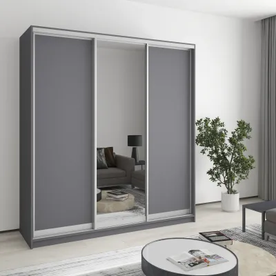 Шафа-купе тридверна Mebel Star Комбо AL 190х45х240 см Антрацит (MBS-1682)