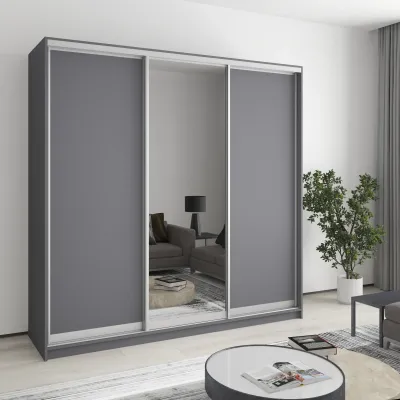 Шафа-купе тридверна Mebel Star Комбо AL 210х45х240 см Антрацит (MBS-1684)