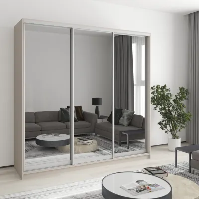 Шафа-купе тридверна Mebel Star Комбо AL 210х45х240 см Кашемір (MBS-1716)