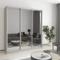 Шафа-купе тридверна Mebel Star Комбо AL 190х60х240 см Кашемір (MBS-1786)