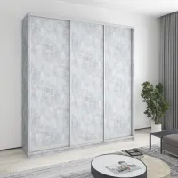 Шафа-купе тридверна Mebel Star Стандарт AL 220х60х240 см Бетон (MBS-1828)