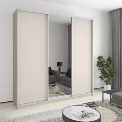Шафа-купе тридверна Mebel Star Стандарт AL 230х60х240 см Кашемір (MBS-1849)