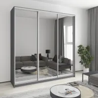 Шкаф-купе трехдверный Mebel Star Стандарт AL 230х60х240 см Антрацит (MBS-1865)