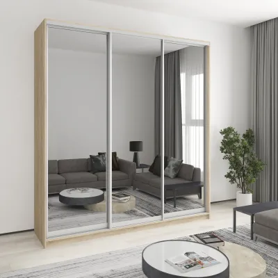 Шафа-купе тридверна Mebel Star Стандарт AL 220х60х240 см Дуб сонома (MBS-1868)