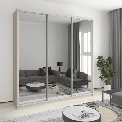 Шафа-купе тридверна Mebel Star Стандарт AL 230х45х240 см Кашемір (MBS-1871)