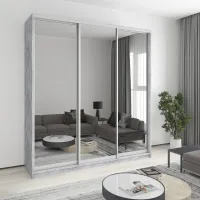 Шкаф-купе трехдверный Mebel Star Стандарт AL 220х45х240 см Бетон (MBS-1874)