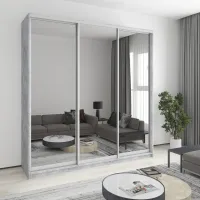 Шафа-купе тридверна Mebel Star Стандарт AL 230х45х240 см Бетон (MBS-1875)