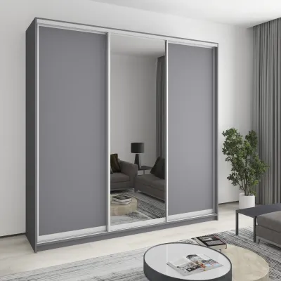 Шкаф-купе трехдверный Mebel Star Уни AL 240х45х240 см Антрацит (MBS-1938)
