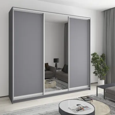 Шафа-купе тридверна Mebel Star Уни AL 250х45х240 см Антрацит (MBS-1939)