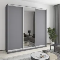 Шкаф-купе трехдверный Mebel Star Уни AL 240х60х240 см Антрацит (MBS-1942)