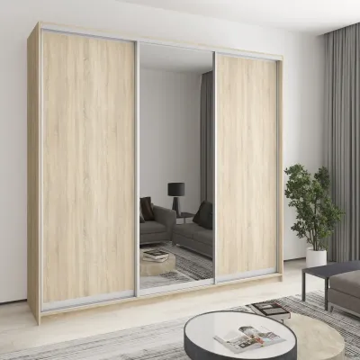 Шкаф-купе трехдверный Mebel Star Уни AL 250х60х240 см Дуб сонома (MBS-1951)