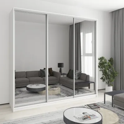 Шафа-купе тридверна Mebel Star Уни AL 250х45х240 см Аляска білий (MBS-1979)