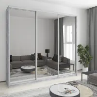 Шкаф-купе трехдверный Mebel Star Уни AL 260х60х240 см Бетон (MBS-2016)