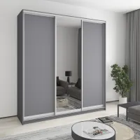 Шкаф-купе трехдверный Mebel Star Комбо AL 220х60х240 см Антрацит (MBS-2116)