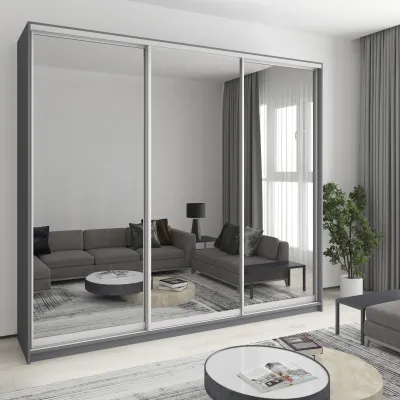 Шкаф-купе трехдверный Mebel Star Комбо AL 270х45х240 см Антрацит (MBS-2187)